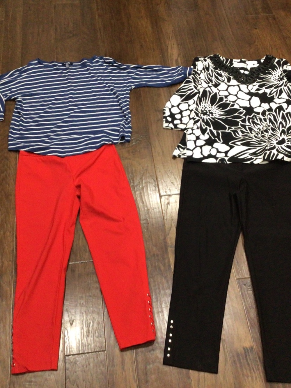 A lot of two pairs of pants, size 8 and two shirts size medium. Great shape.